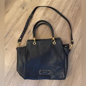 Marc Jacobs Black Leather too hot to handle Tote Bag with gold hardware